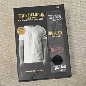 True Religion Men's 4 Pack Crew Neck Tees